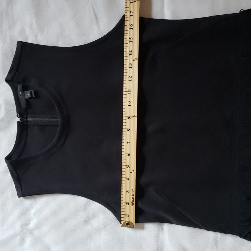 J. Crew Black Sleeveless Tiered Frindge Top Tank - Picture 13 of 16